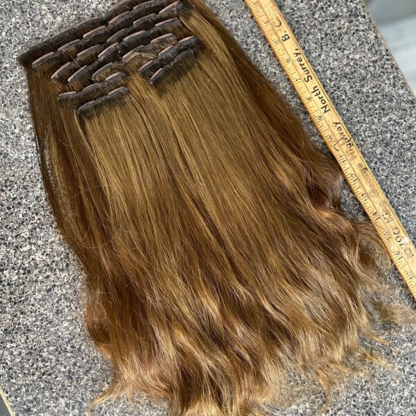 Clip-in combination 7G ombre all weft panels in set - RIDD 16in - top layer #4N bottom layer #8G